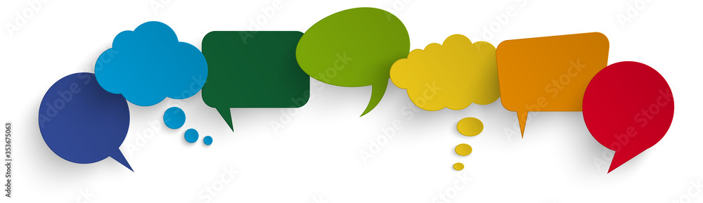 sticker speech bubbles with shadow