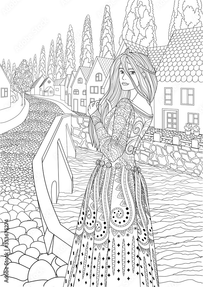 Medieval Princess Coloring Pages