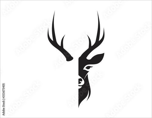 Deer antler ilustration logo vector template	