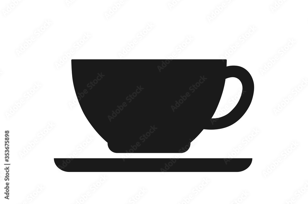 Cup vector icon isolated on white background. Coffee cup icon. Tea cup. 