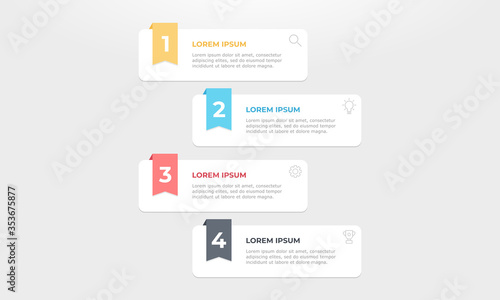 Simple infographic looks distinctive and modern. Business concept with 4 steps.