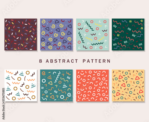 Abstract patterns for fashion design, branding, web images, packaging, decor, geometric forme collection, vector