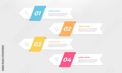 Simple infographic looks distinctive and modern. Business concept with 4 steps.