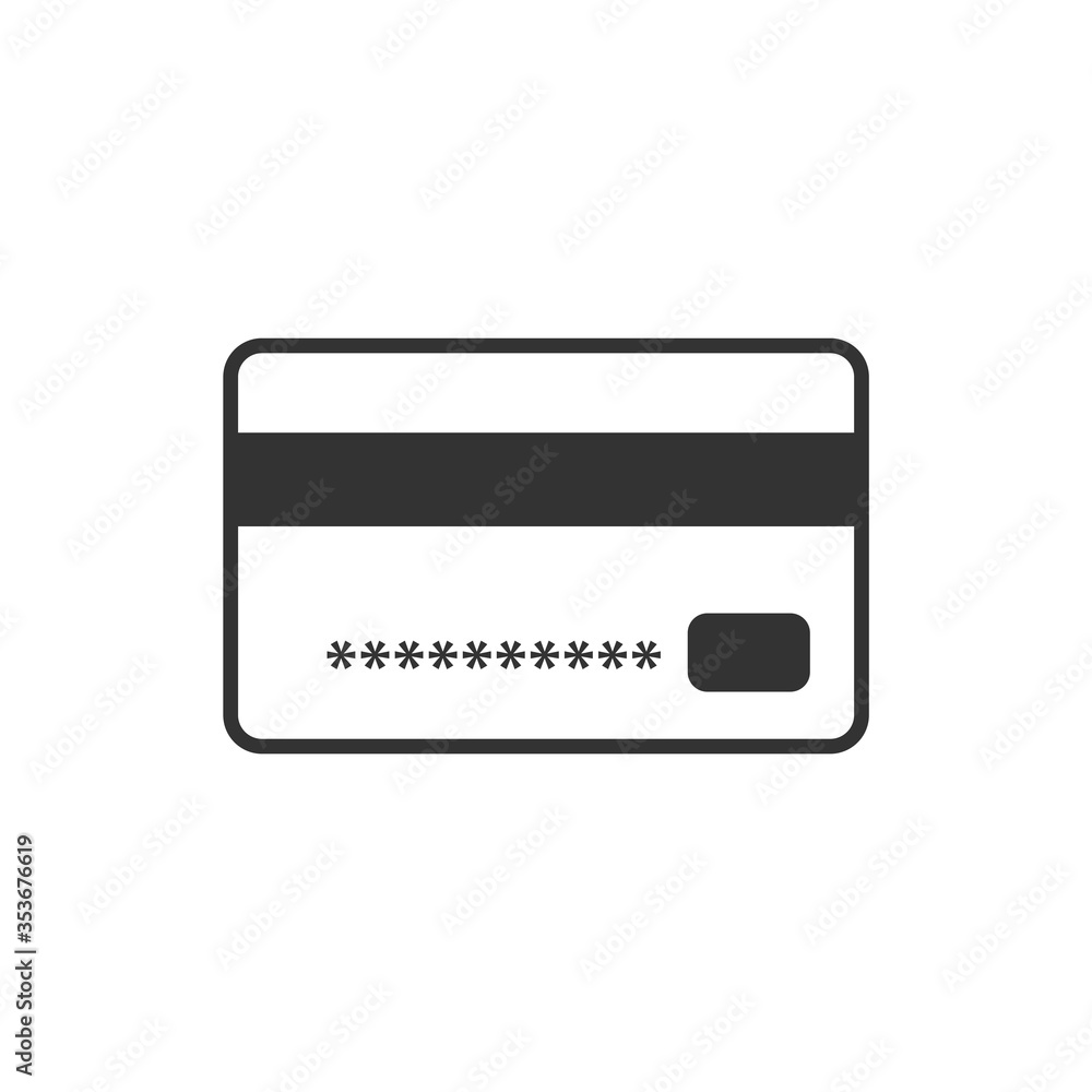 Flat vector credit card icon. Flat vector credit card icon.