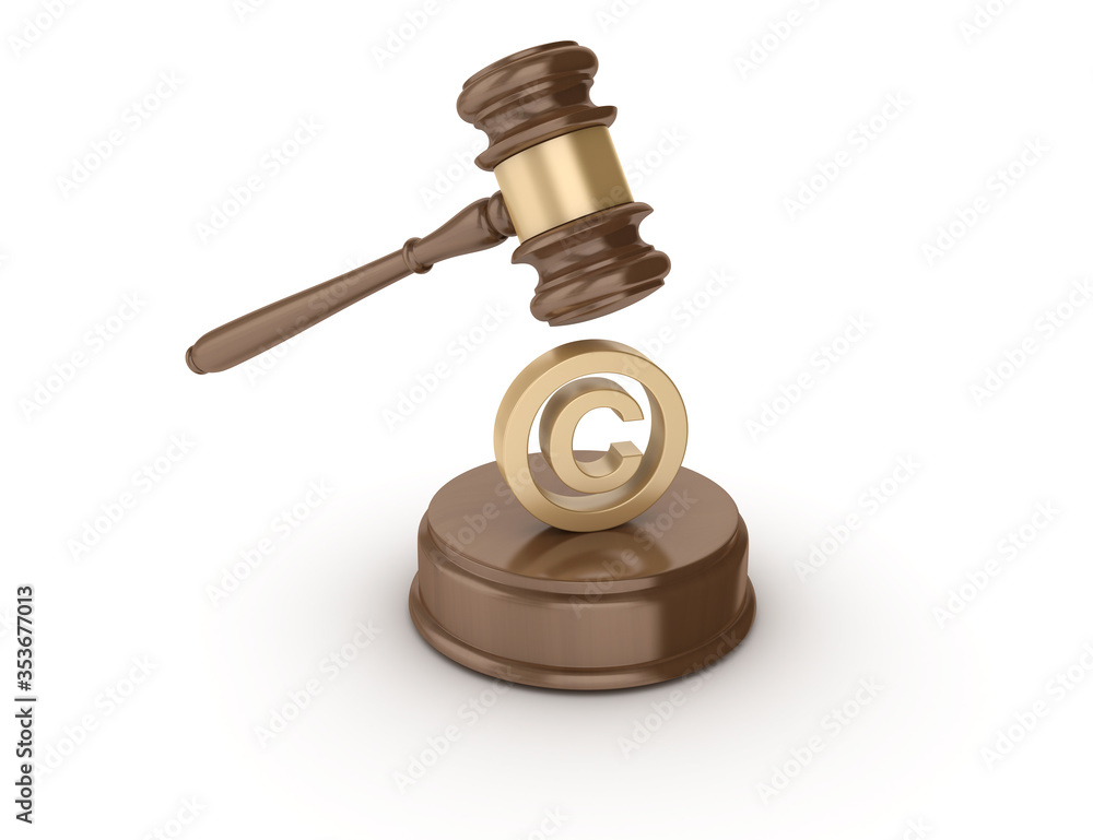 Legal Gavel with Copyright Symbol