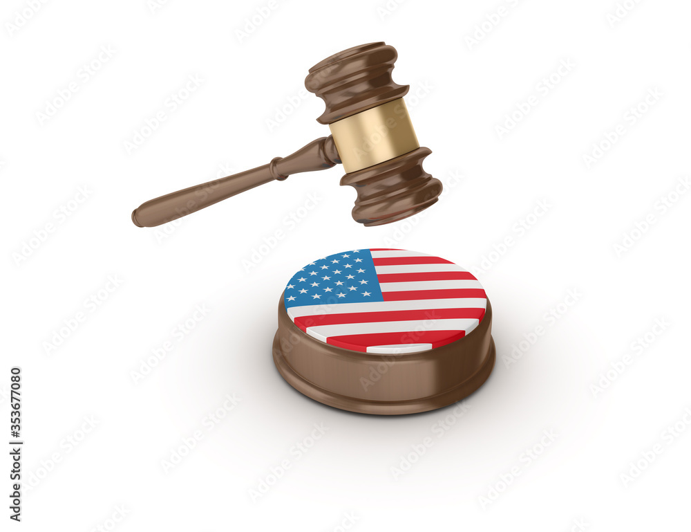 Legal Gavel with USA Flag