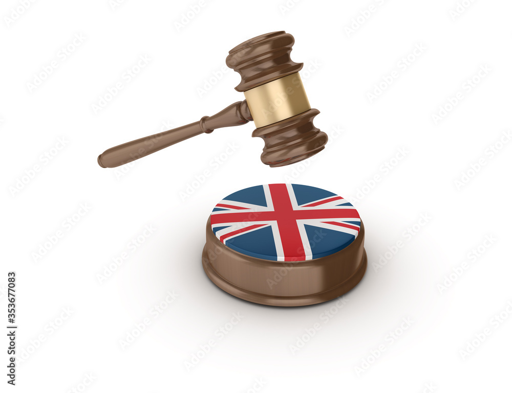 Legal Gavel with UK Flag