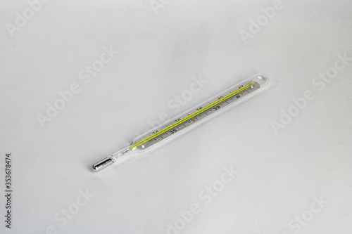 Thermometer on a white background