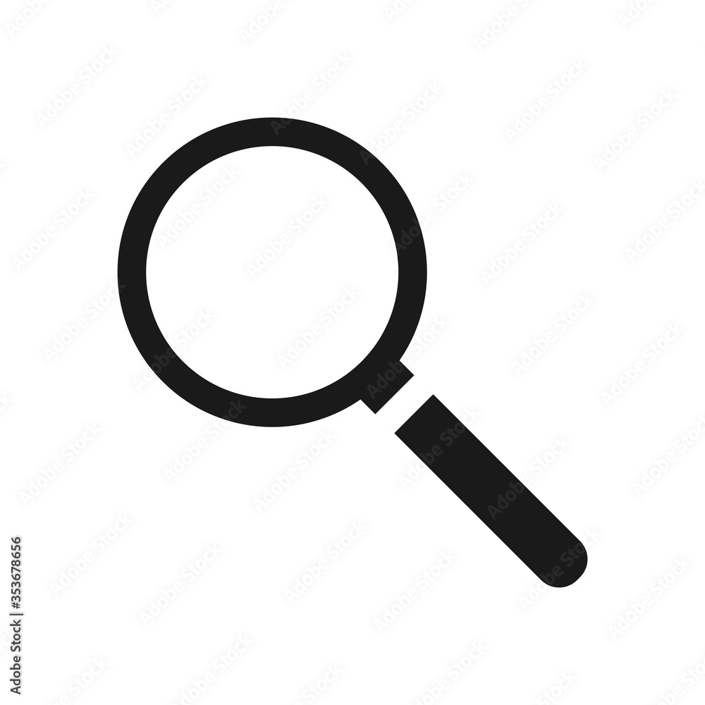 Magnifying glass or search vector icon isolated on white background. Magnifying glass or search vector icon isolated on white background.