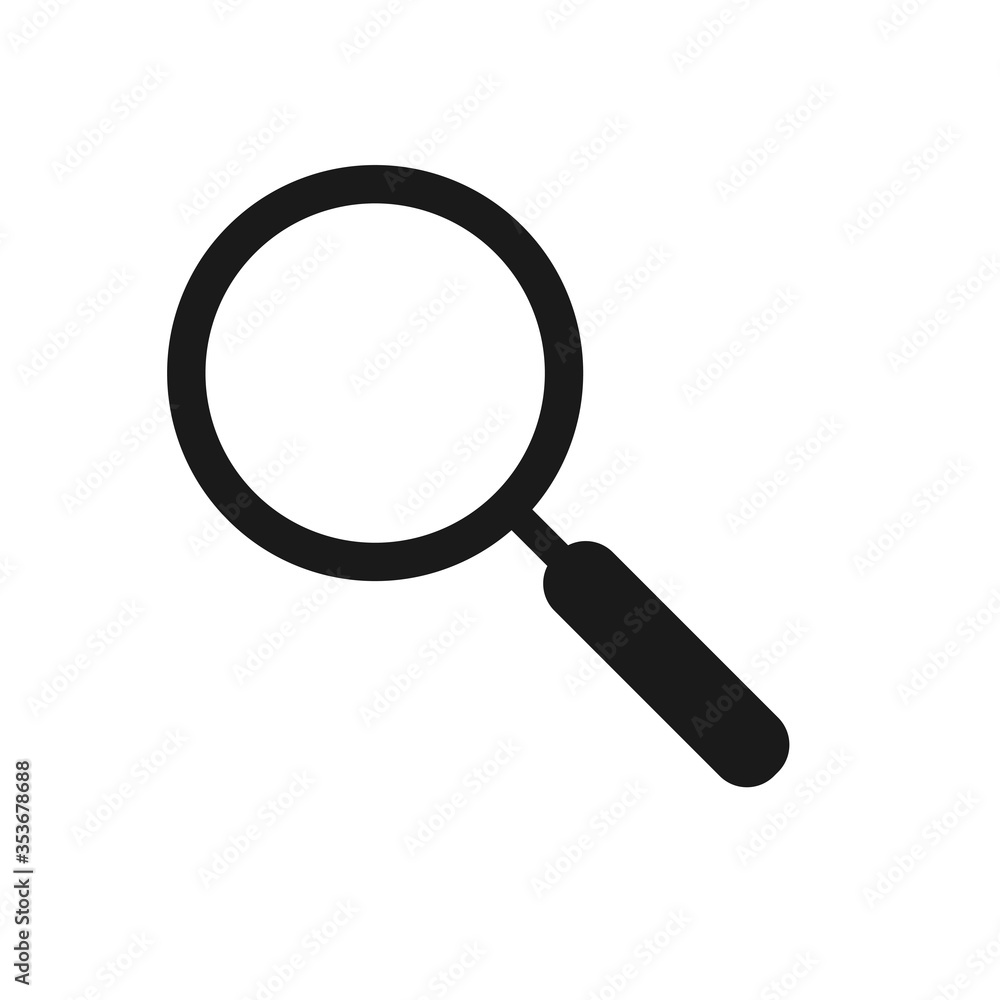 Magnifying glass or search vector icon isolated on white background. Magnifying glass or search vector icon isolated on white background.