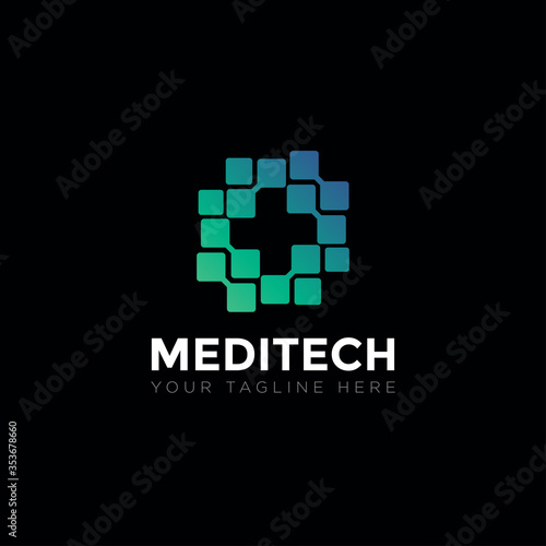 meditech logo, cross health vector photo