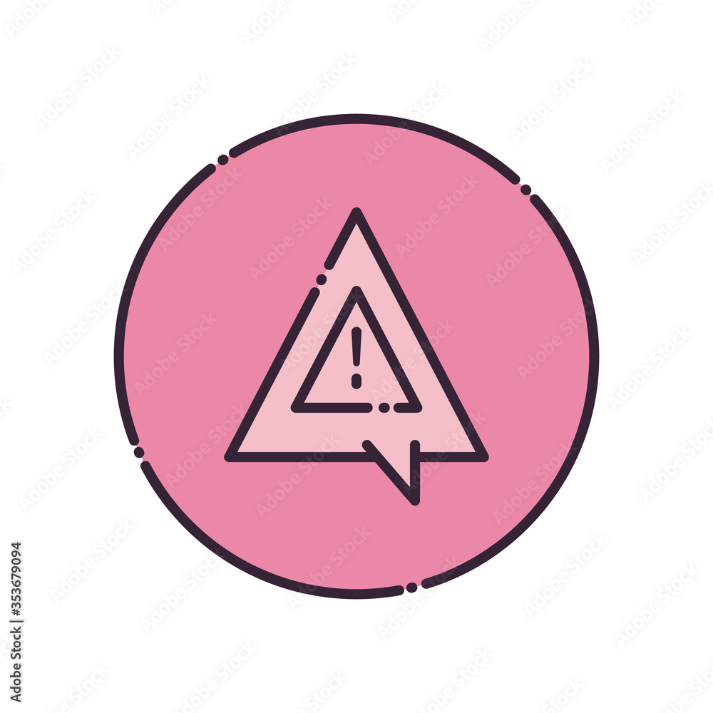 Communication bubble with exclamation mark fill style icon vector design Communication bubble with exclamation mark fill style icon vector design