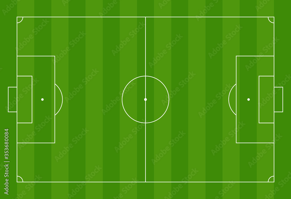 Football field field with green pattern top view background. Soccer field background. Vector illustration. Football field field with green pattern top view background. Soccer field background. Vector illustration.
