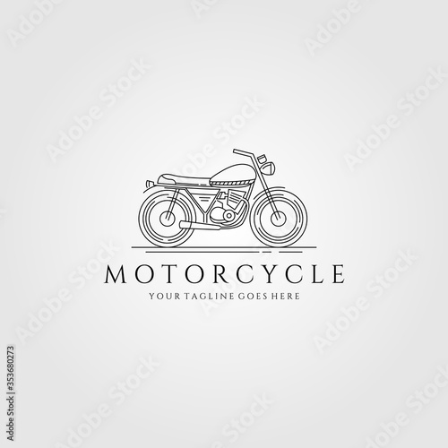 motorcycle line art logo vector minimalist illustration design