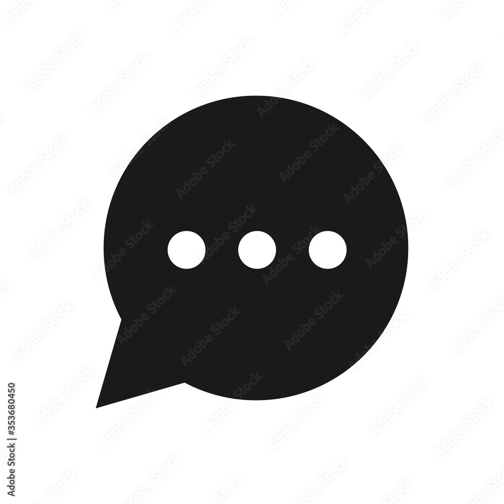 Flat vector chat message in speech bubble icon. Isolated on white background. Flat vector chat message in speech bubble icon. Isolated on white background.