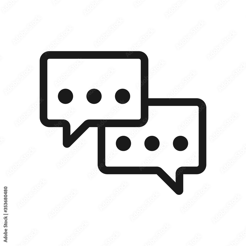 Flat vector chat message bubbles icon isolated on white background. Flat vector chat message bubbles icon isolated on white background.