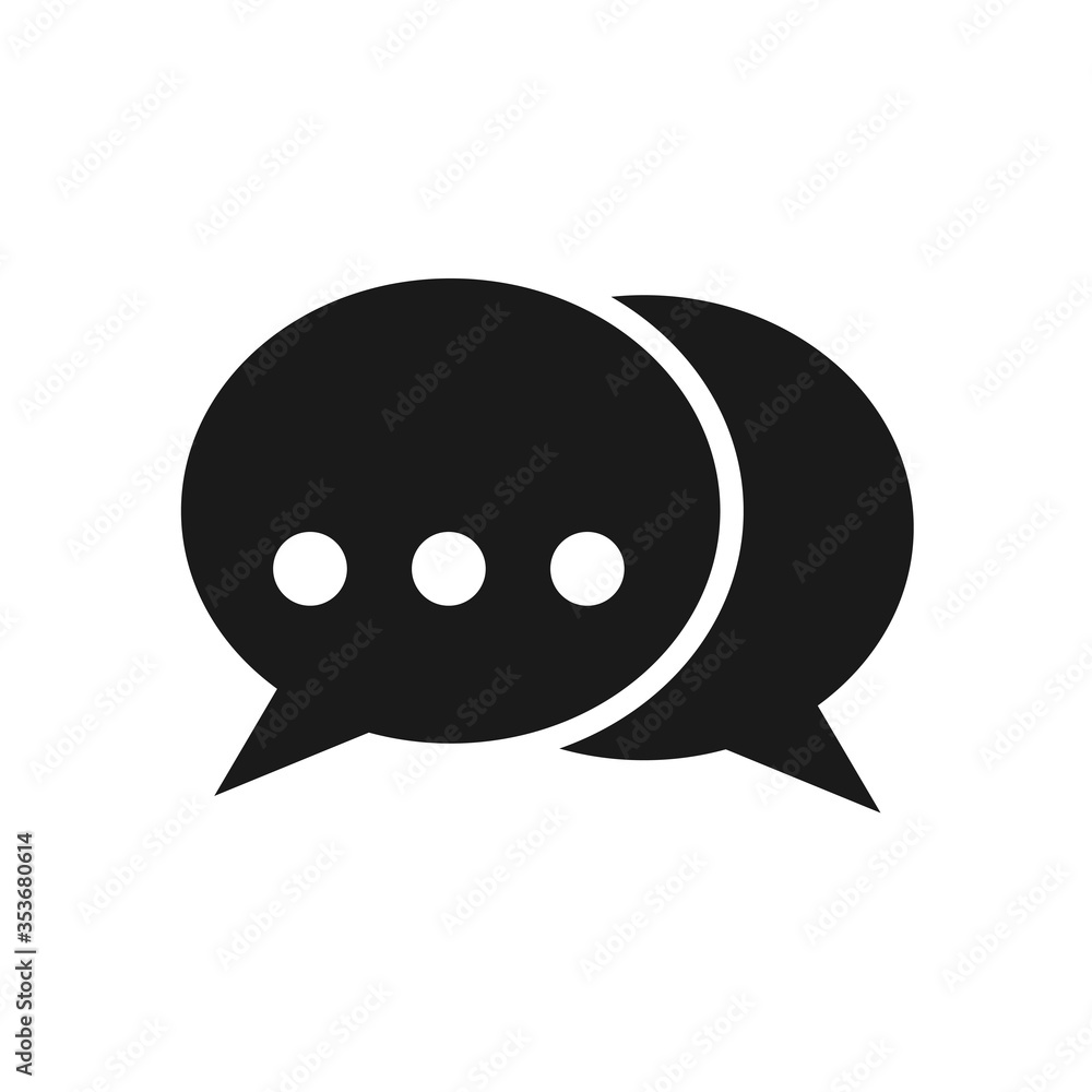 Flat vector chat message bubbles icon isolated on white background. Flat vector chat message bubbles icon isolated on white background.