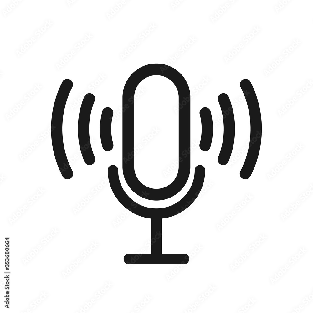 Microphone icon vector illustration logo template for many purpose. Isolated on white background. Microphone icon vector illustration logo template for many purpose. Isolated on white background.