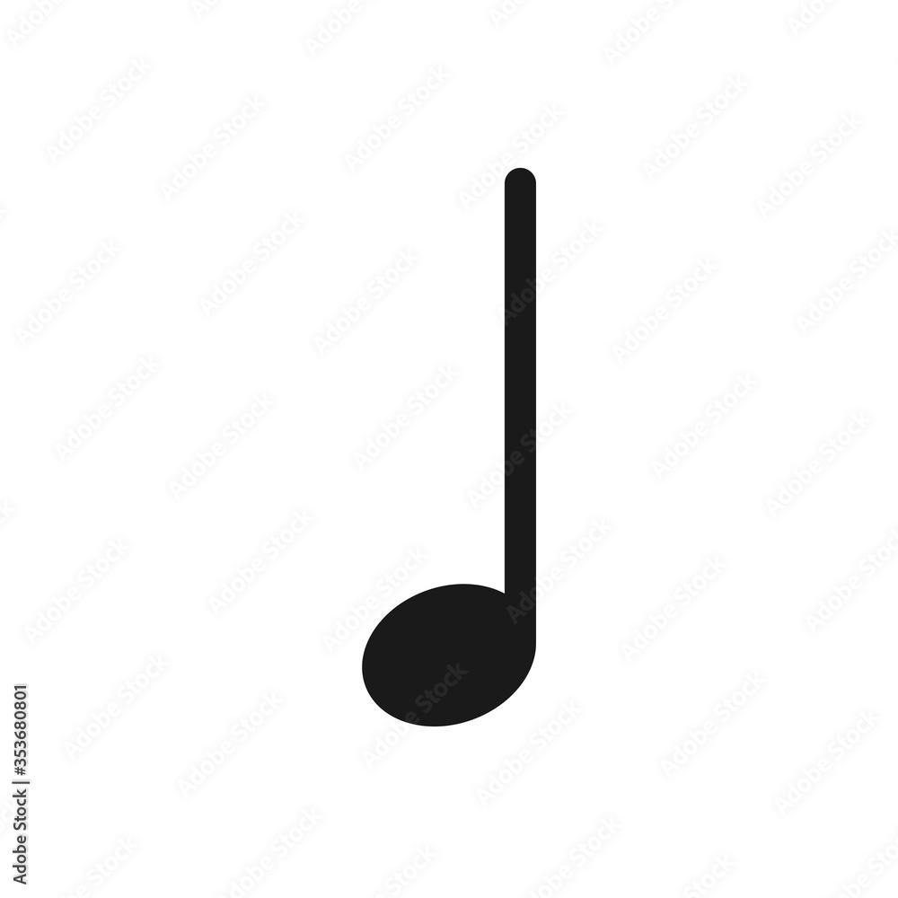 Simple music note vector icon isolated on white background. Simple music note vector icon isolated on white background.