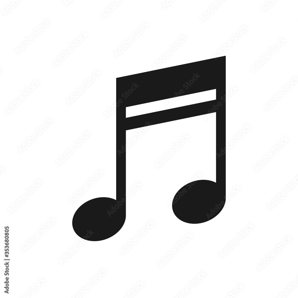 Music note vector icon isolated on white background. Music note vector icon isolated on white background.