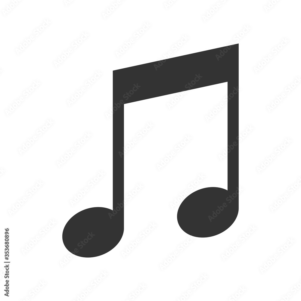 Music note vector icon isolated on white background. Music note vector icon isolated on white background.