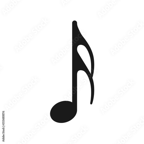 Music note vector icon isolated on white background. 