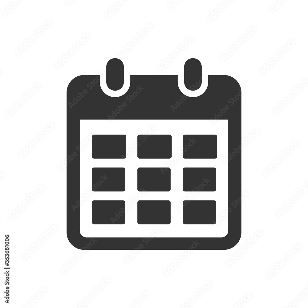 Calendar vector icon isolated on white background. Calendar vector icon isolated on white background.