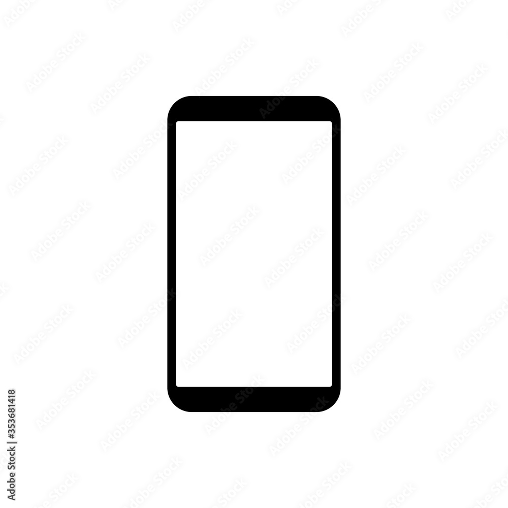 Vector mobile phone icon illustration. Flat mobile phone icon isolated on white background. Transparent black and white mobile phone. Vector mobile phone icon illustration. Flat mobile phone icon isolated on white background. Transparent black and white mobile phone.