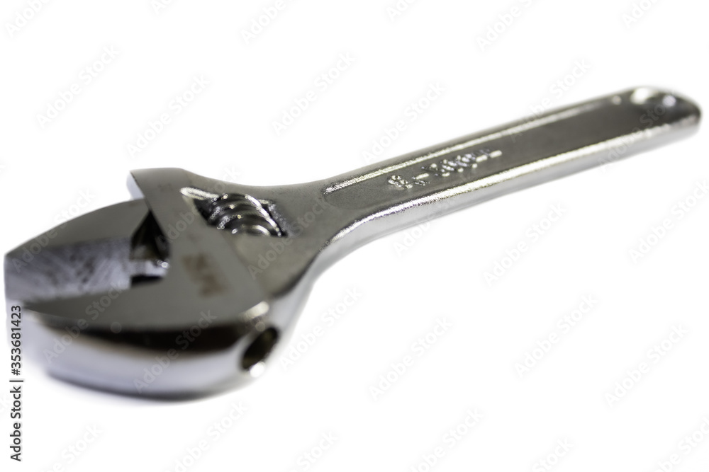 Adjustable wrench on a white background. Adjustable wrench on a white background.