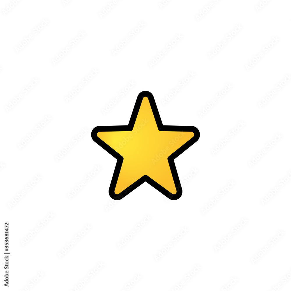 White Medium Star Vector Icon. Golden Star Isolated Cartoon Style Emoji, Emoticon Galaxy Illustration White Medium Star Vector Icon. Golden Star Isolated Cartoon Style Emoji, Emoticon Galaxy Illustration