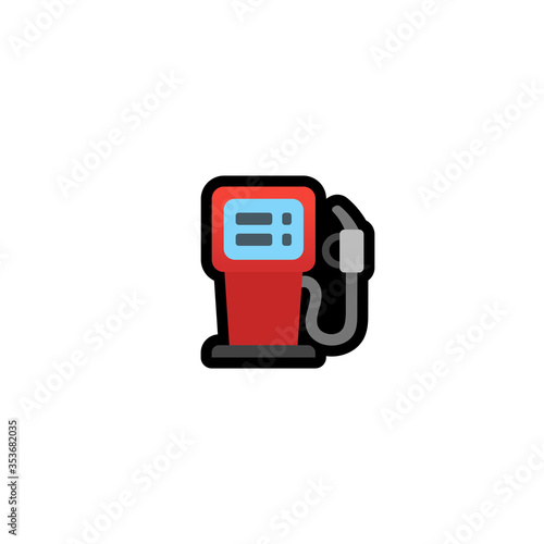 Fuel Pump Vector Icon. Isolated Oil Pump Cartoon Style Emoji, Emoticon Gas Station Illustration	