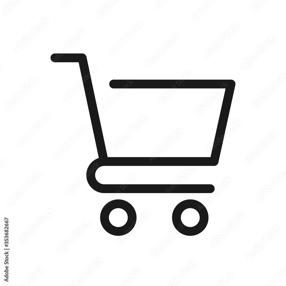 Shopping cart vector icon, flat design. Isolated on white background. Shopping cart vector icon, flat design. Isolated on white background.