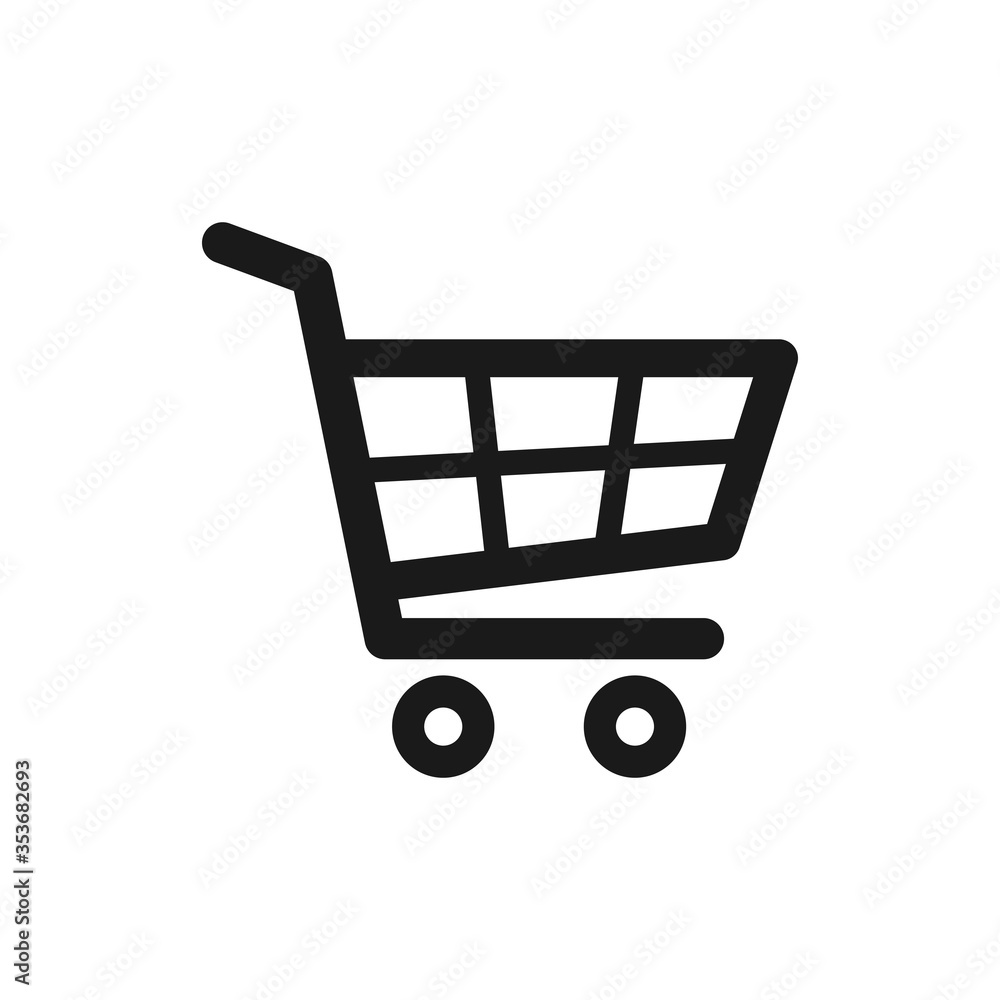 Shopping cart vector icon, flat design. Isolated on white background. Shopping cart vector icon, flat design. Isolated on white background.