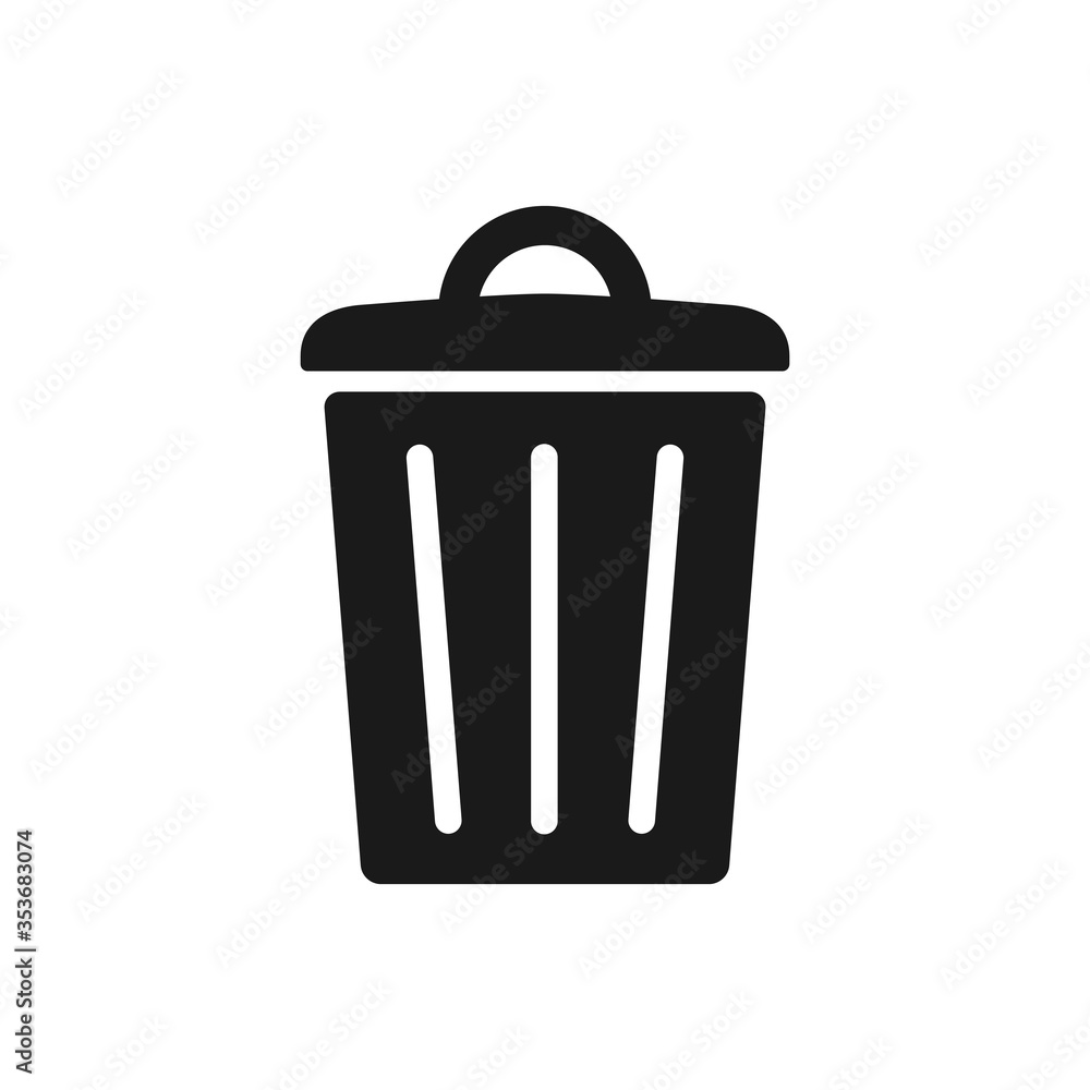 Trash bin vector icon, garbage, dustbin icon isolated on white background. Trash bin vector icon, garbage, dustbin icon isolated on white background.