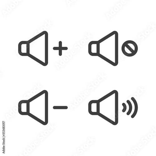 Speaker sound icon on white background