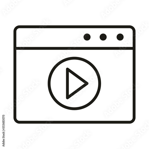website video seminar online education and development elearning line style icon