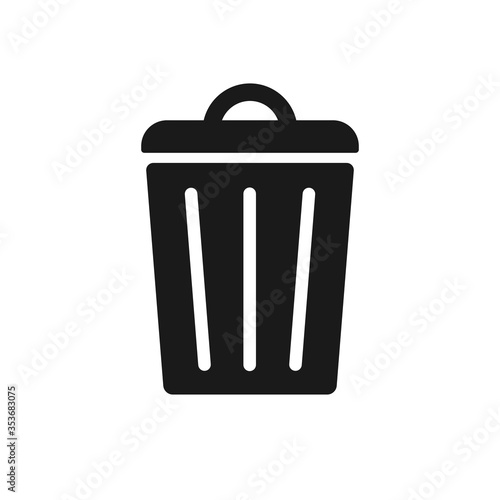 Trash bin vector icon, garbage, dustbin icon isolated on white background. 