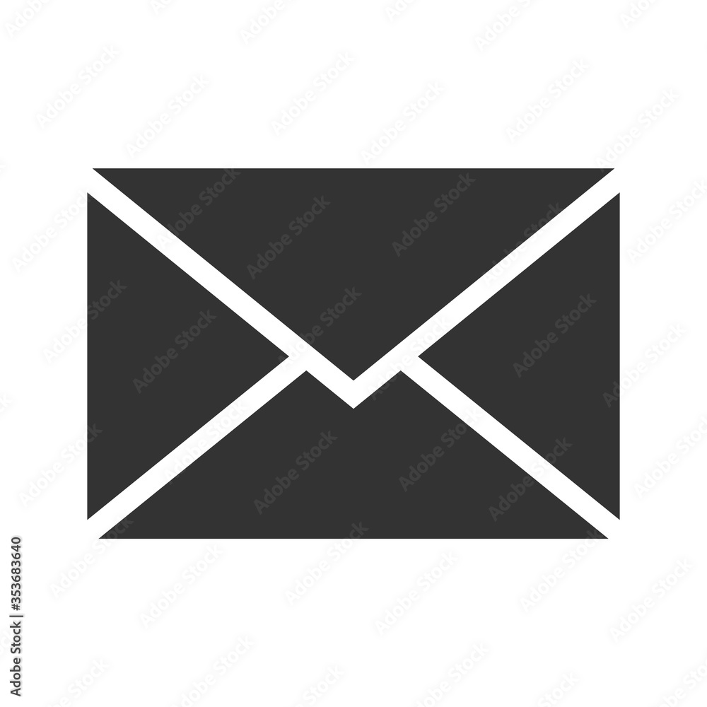 Flat black email vector icon. Envelope Mail services. Flat black email vector icon. Envelope Mail services.
