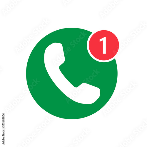 Phone vector icon. One missed call vector icon isolated on white background. 