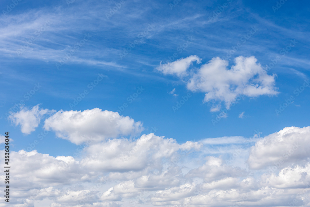 Fototapeta premium beautiful background with sky, Cirrus and Cumulus clouds