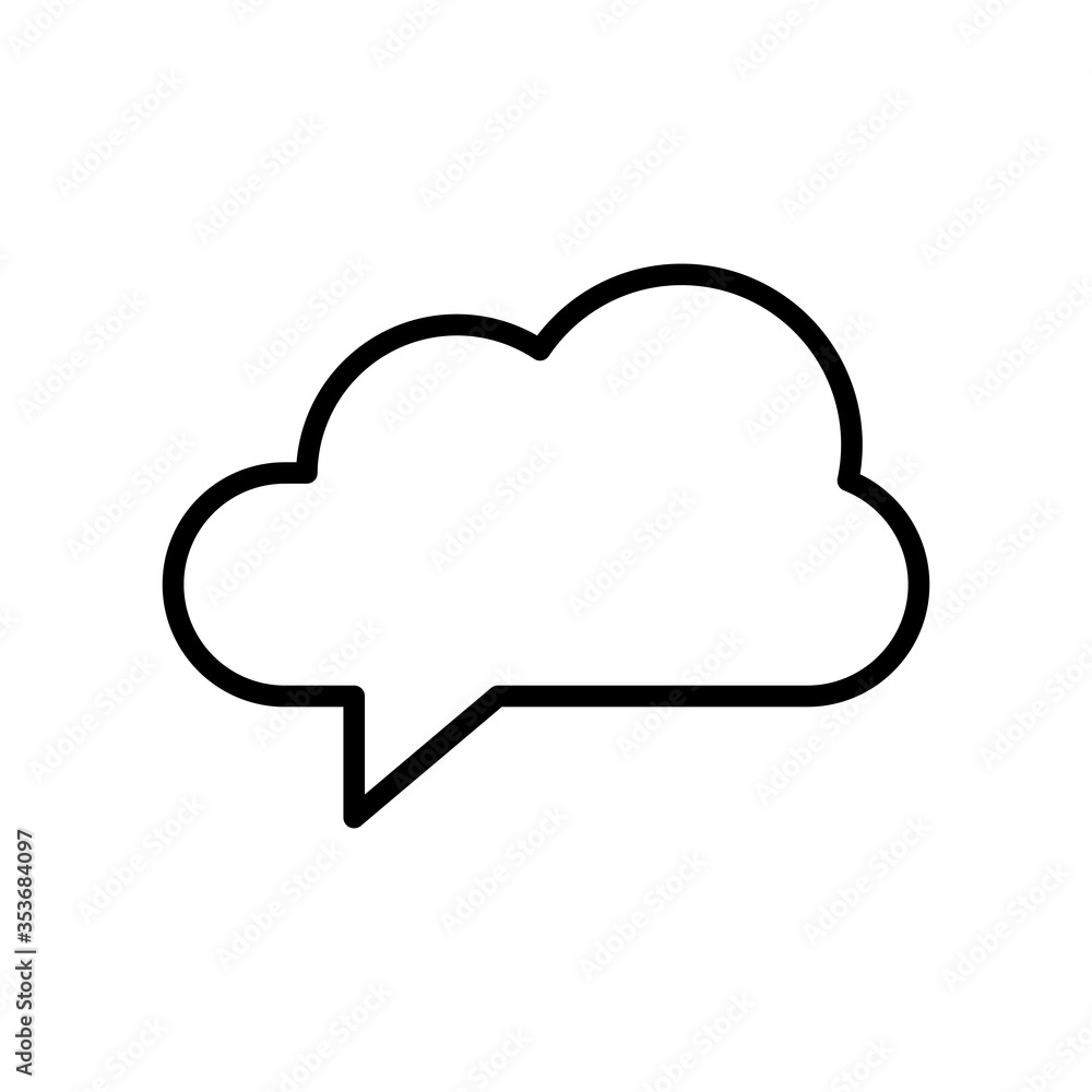 Think bubble icon. Think or speech bubble line vector icon. Think bubble icon. Think or speech bubble line vector icon.