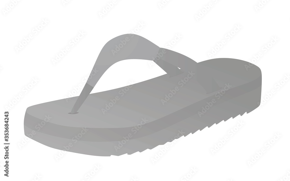 Grey flip flops. vector illustration