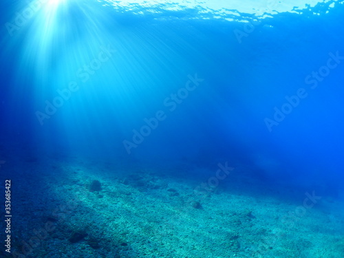 sun beams sun rays sun shine underwater nice light ocean scenery  reflections © underocean
