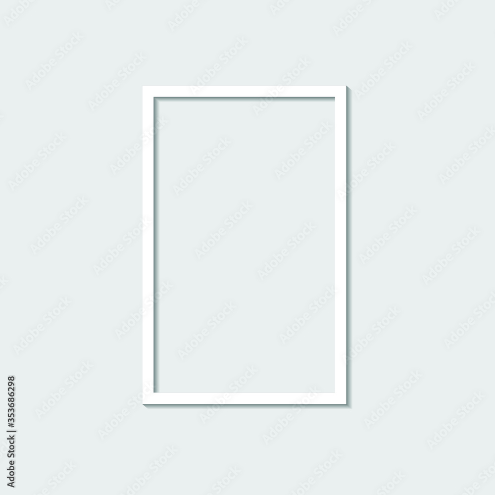 Set empty photo frame with shadows - stock vector