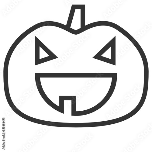Icono plano ilustración a línea de la festividad de la noche de halloween