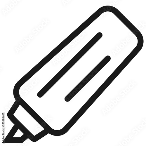 Icono plano ilustración a línea de rotulador subrayador