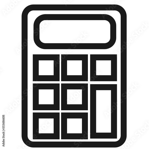 Icono plano ilustración a línea de calculadora