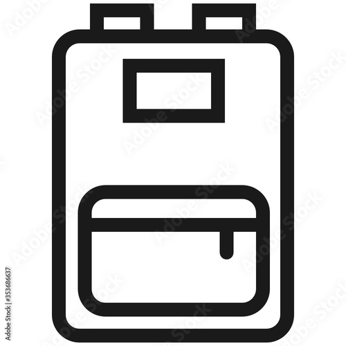 Icono plano ilustración a línea de mochila