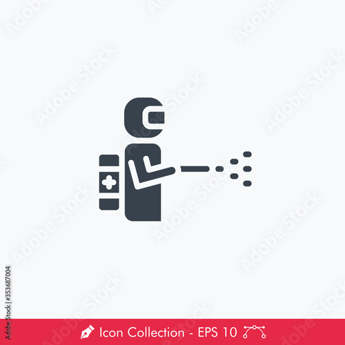 Disinfectant Spray (Hazmat Suit) Icon / Vector