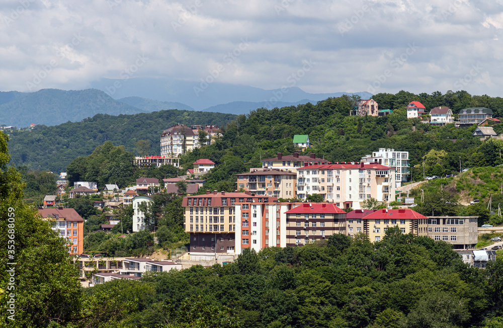 Obraz premium City landscape with mountain in Sochi, Russia
